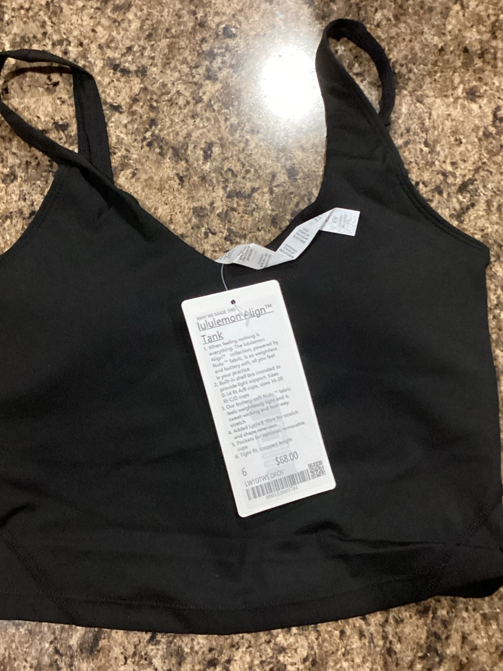 lululemon athletica Black Tank Top with Thin Straps